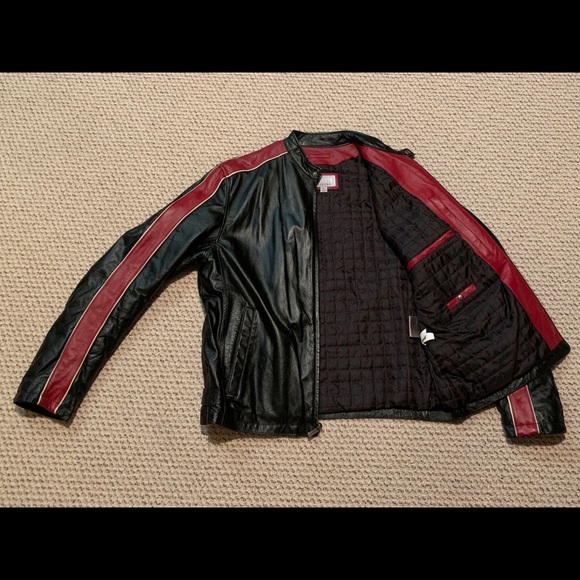 Motorcycle style leather jacket - Picture 5 of 8